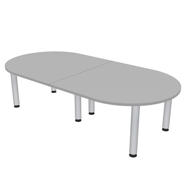 45 in W, 96 in L, 29 in H, Engineered Wood Top, Grey